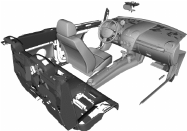 Volkswagen Beetle interior parts.